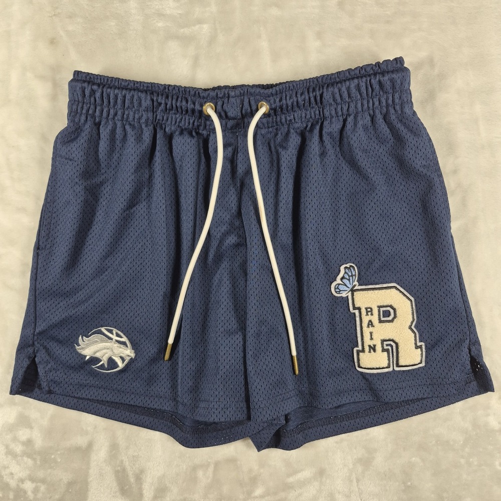 Ryoko Rain Mesh Shorts Men's Large Blue Denver Broncos R Patch Streetwear Casual
